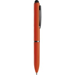 Penna a sfera con touch screen in plastica arancione personalizzata B11230A