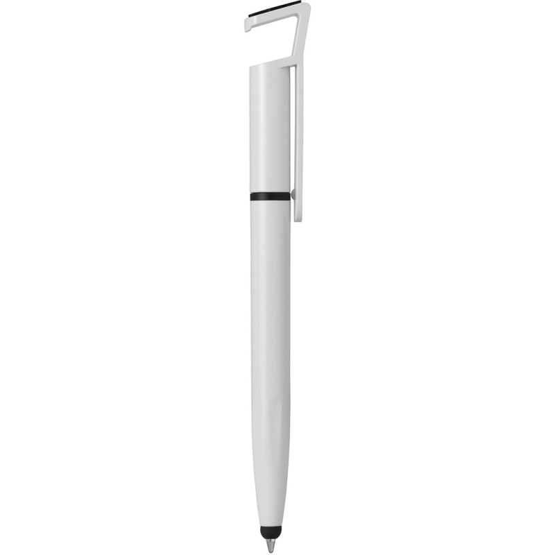 Penna a sfera con touch screen in plastica bianca personalizzata B11207B