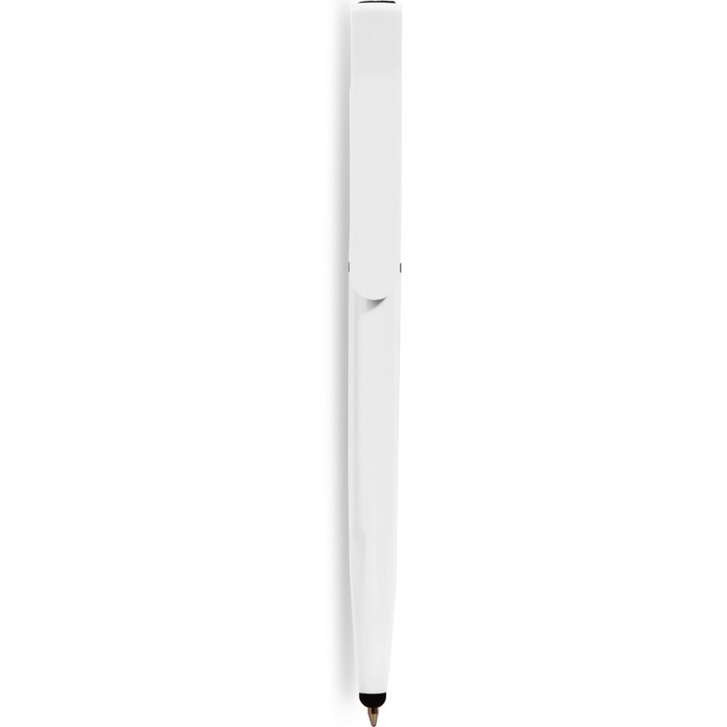 Penna a sfera con touch screen in plastica bianca personalizzata B11207B