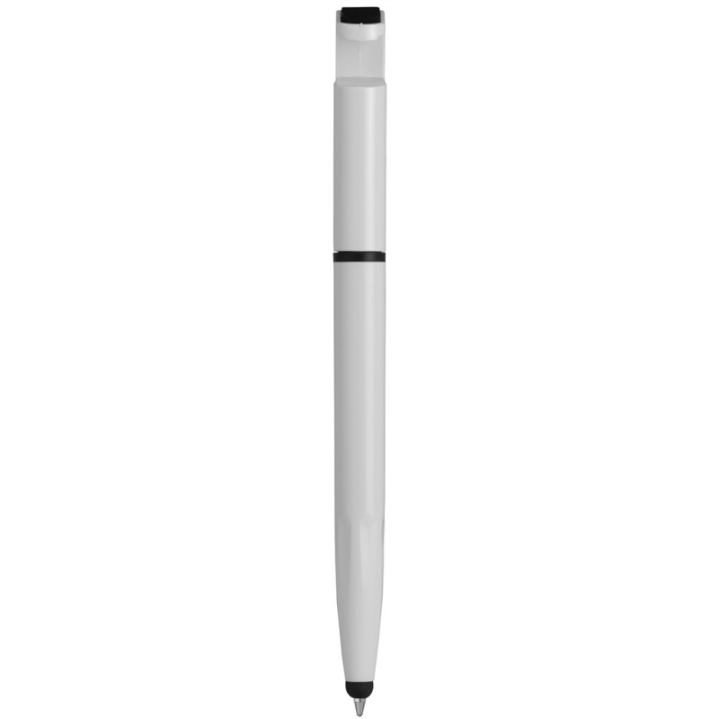 Penna a sfera con touch screen in plastica bianca personalizzata B11207B