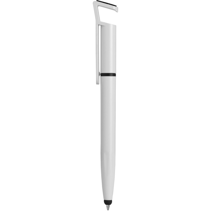 Penna a sfera con touch screen in plastica bianca personalizzata B11207B