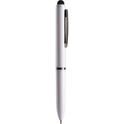 Penna a sfera con touch screen in plastica bianca personalizzata B11230B