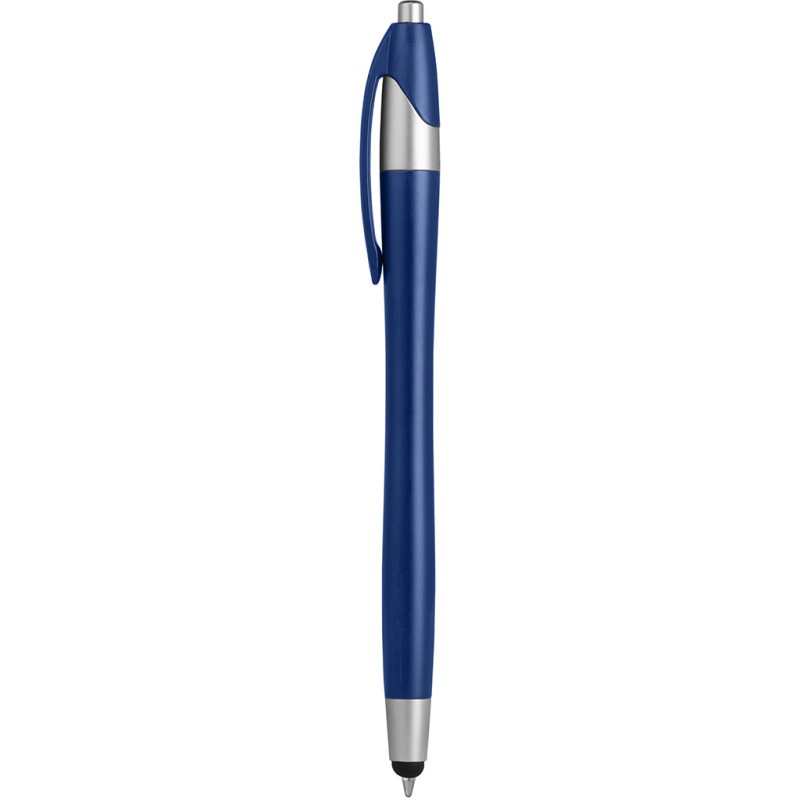Penna a sfera con touch screen in plastica blu royal personalizzata B11197BL