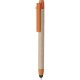Penna a sfera con touch screen in plastica e cartone riciclato arancione personalizzata B11142A
