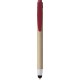 Penna a sfera con touch screen in plastica e cartone riciclato rossa personalizzata B11143R