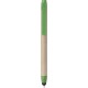 Penna a sfera con touch screen in plastica e cartone riciclato verde personalizzata B11142V