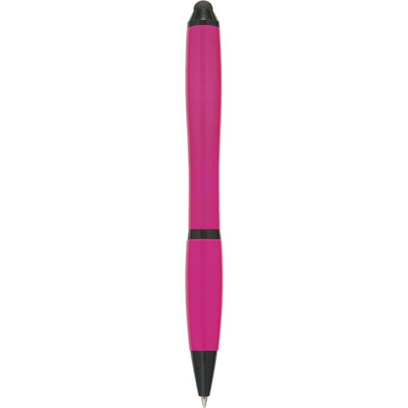Penna a sfera con touch screen in plastica e metallo fucsia personalizzata B11170FU