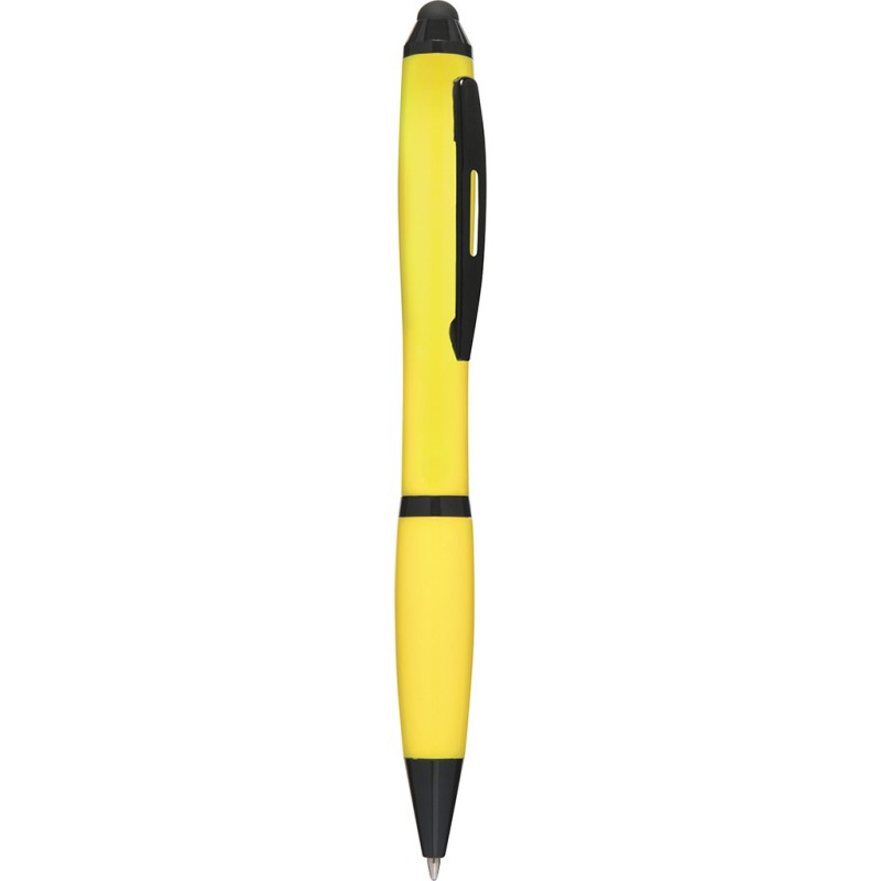 Penna a sfera con touch screen in plastica e metallo gialla personalizzata B11170G