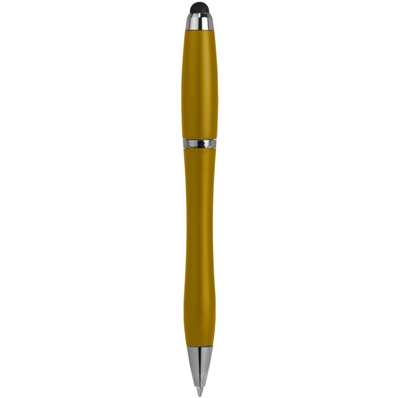 Penna a sfera con touch screen in plastica e metallo gialla personalizzata B11189G