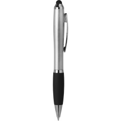 Penna a sfera con touch screen in plastica e metallo grigia personalizzata B11193GR