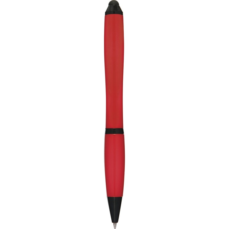 Penna a sfera con touch screen in plastica e metallo rossa personalizzata B11170R