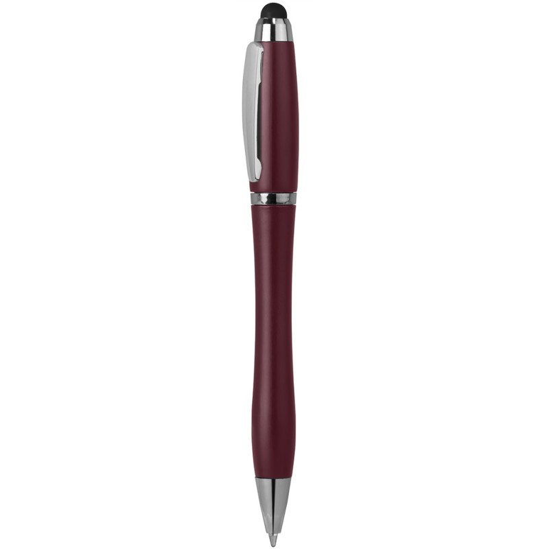 Penna a sfera con touch screen in plastica e metallo rossa personalizzata B11189R