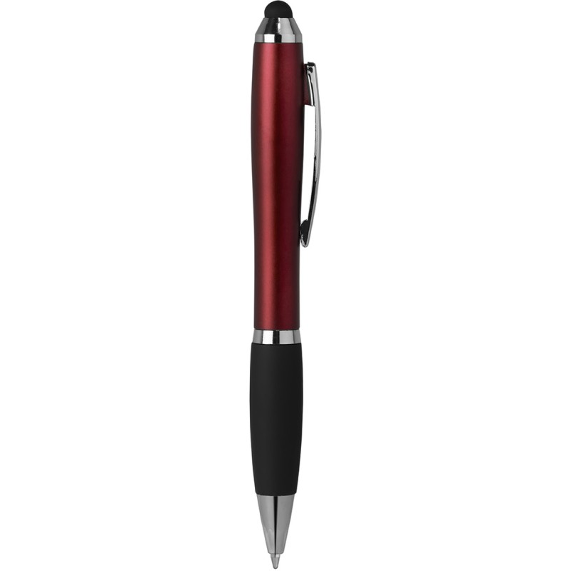 Penna a sfera con touch screen in plastica e metallo rossa personalizzata B11193R
