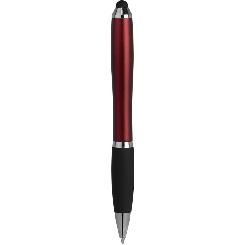 Penna a sfera con touch screen in plastica e metallo rossa personalizzata B11193R