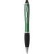 Penna a sfera con touch screen in plastica e metallo verde personalizzata B11193V