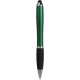 Penna a sfera con touch screen in plastica e metallo verde personalizzata B11193V