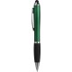 Penna a sfera con touch screen in plastica e metallo verde personalizzata B11193V