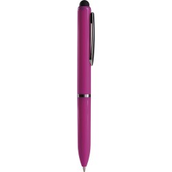 Penna a sfera con touch screen in plastica fucsia personalizzata B11230FU