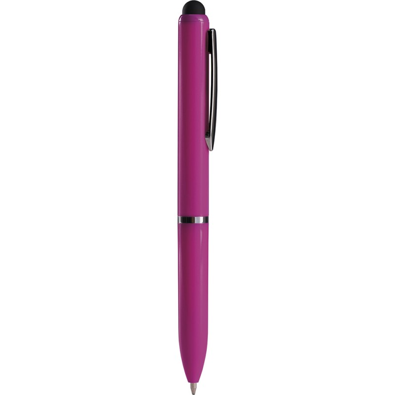 Penna a sfera con touch screen in plastica fucsia personalizzata B11230FU