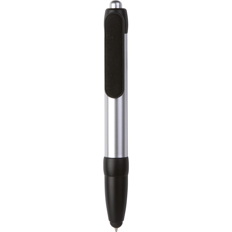 Penna a sfera con touch screen in plastica grigia personalizzata B11185GR