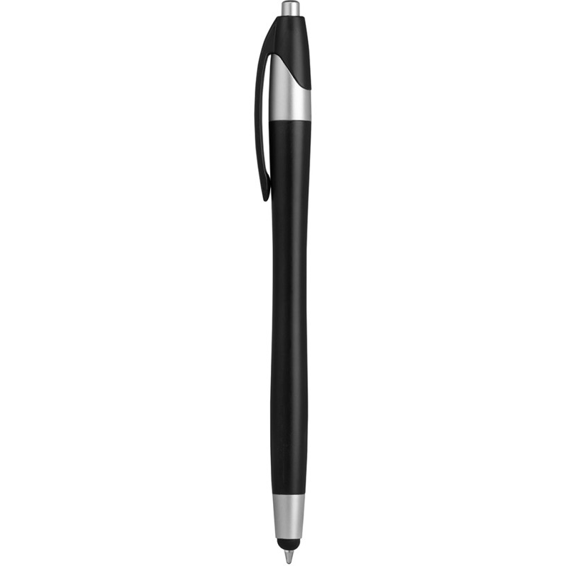 Penna a sfera con touch screen in plastica nera personalizzata B11197N