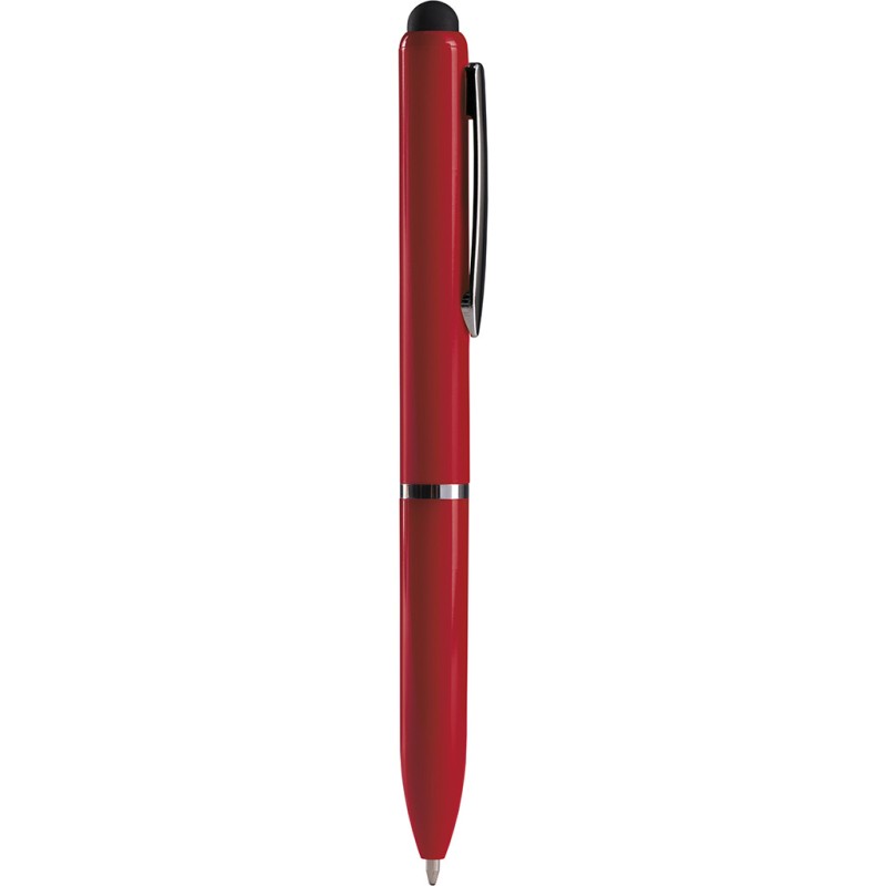 Penna a sfera con touch screen in plastica rossa personalizzata B11230R