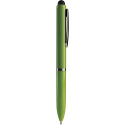 Penna a sfera con touch screen in plastica verde acido personalizzata B11230VA