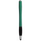 Penna a sfera con touch screen in plastica verde personalizzata B11204V