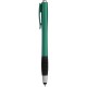 Penna a sfera con touch screen in plastica verde personalizzata B11204V