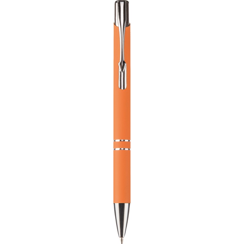Penna a sfera in alluminio e metallo arancione personalizzata B11240A