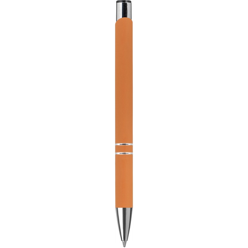 Penna a sfera in alluminio e metallo arancione personalizzata B11240A