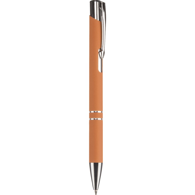 Penna a sfera in alluminio e metallo arancione personalizzata B11240A