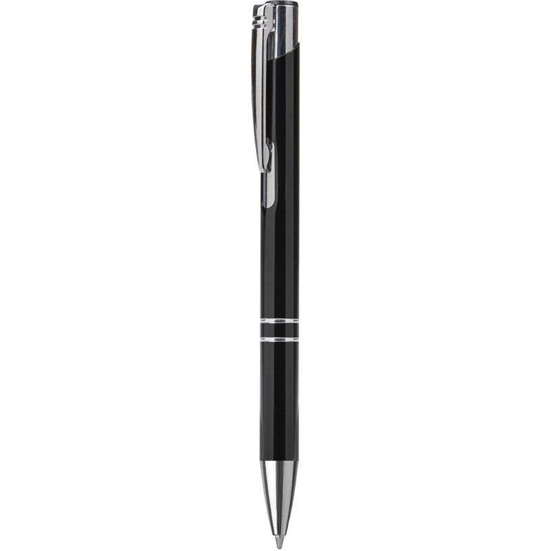 Penna a sfera in alluminio e metallo nera personalizzata B11239N