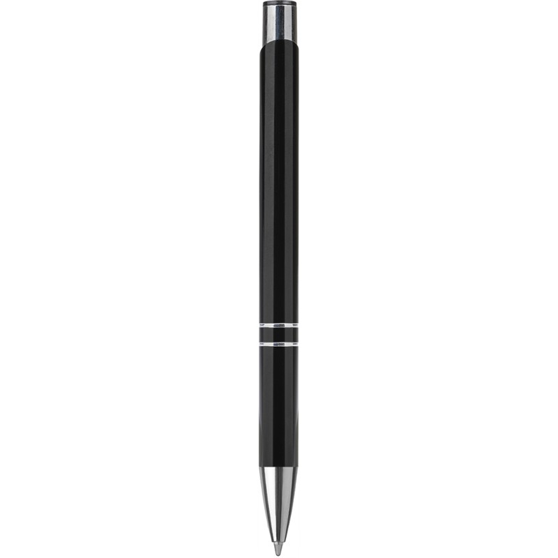 Penna a sfera in alluminio e metallo nera personalizzata B11239N