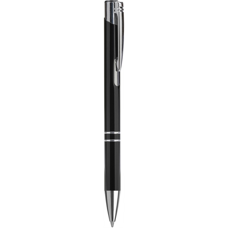 Penna a sfera in alluminio e metallo nera personalizzata B11239N