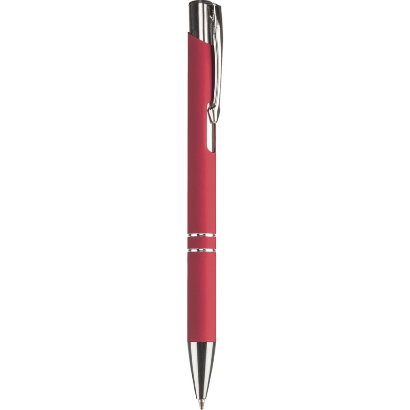 Penna a sfera in alluminio e metallo rossa personalizzata B11240R