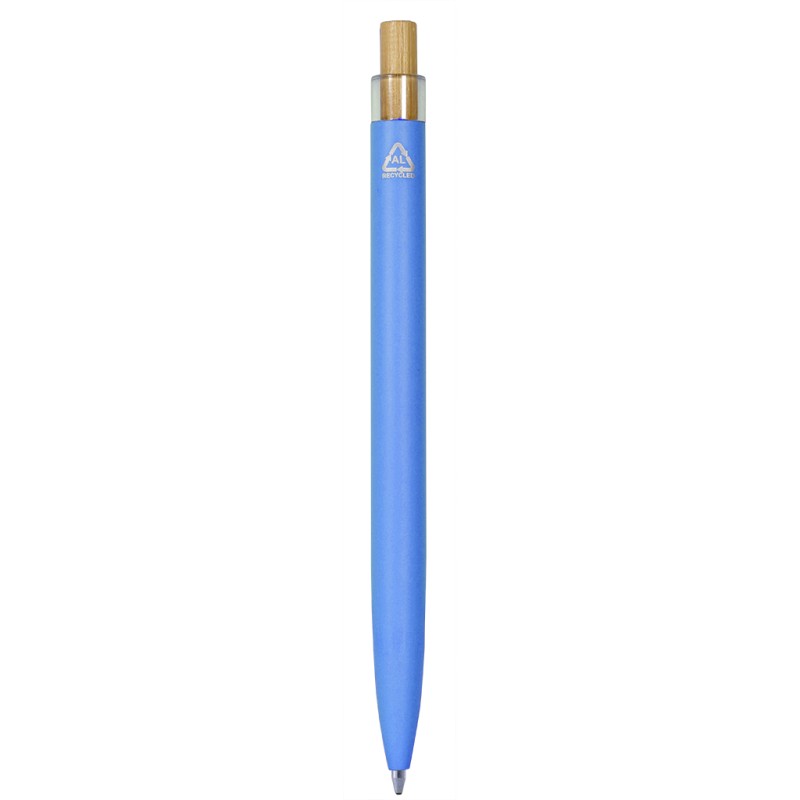 Penna a sfera in alluminio riciclato blu sky personalizzata B11281SK