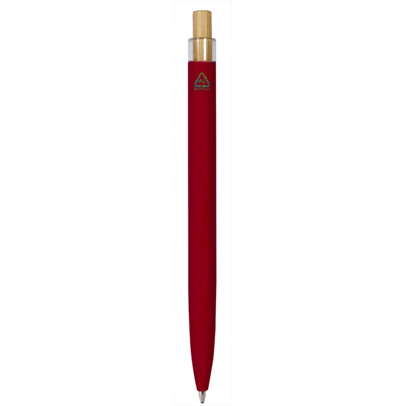 Penna a sfera in alluminio riciclato rossa personalizzata B11281R