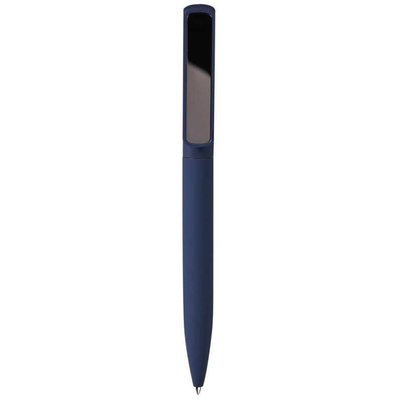 Penna a sfera in alluminio riciclato soft touch blu navy personalizzata B11294NY