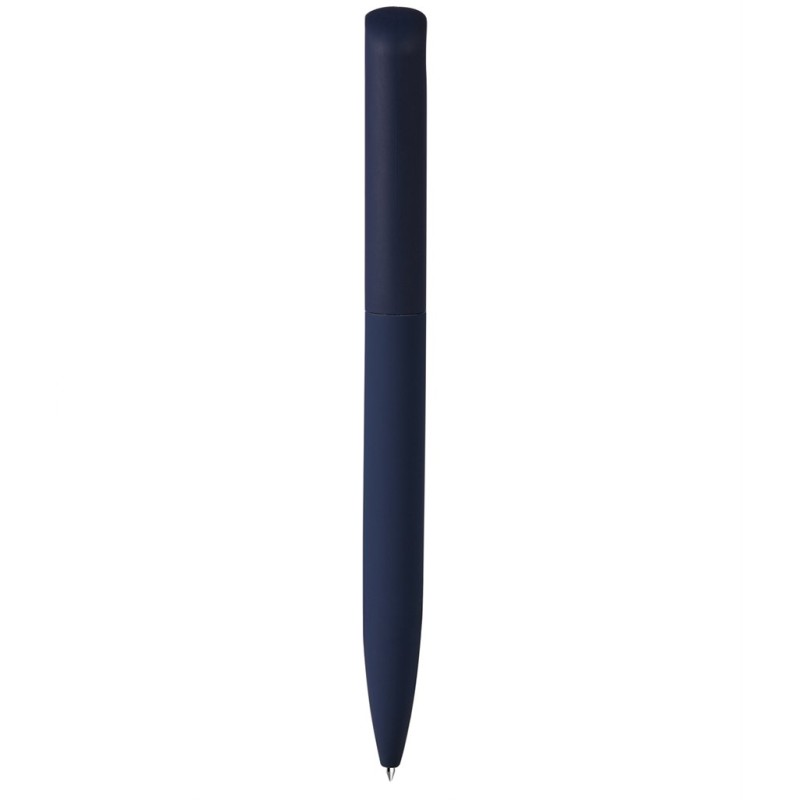 Penna a sfera in alluminio riciclato soft touch blu navy personalizzata B11294NY