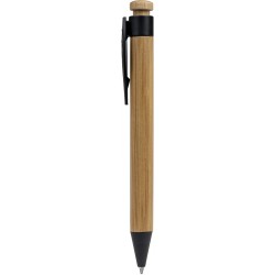 Penna a sfera in bamboo nera personalizzata B11129N