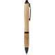 Penna a sfera in bamboo nera personalizzata B11137N