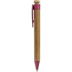 Penna a sfera in bamboo rossa personalizzata B11129R