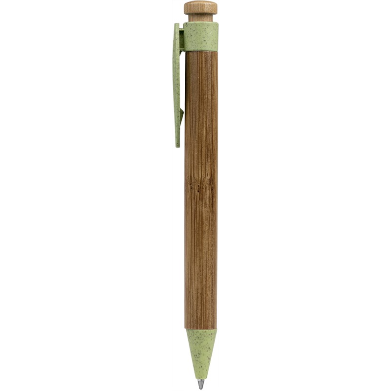 Penna a sfera in bamboo verde acido personalizzata B11129VA