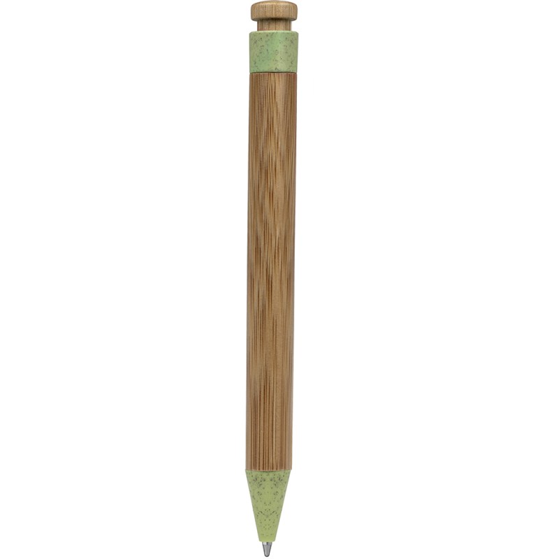 Penna a sfera in bamboo verde acido personalizzata B11129VA