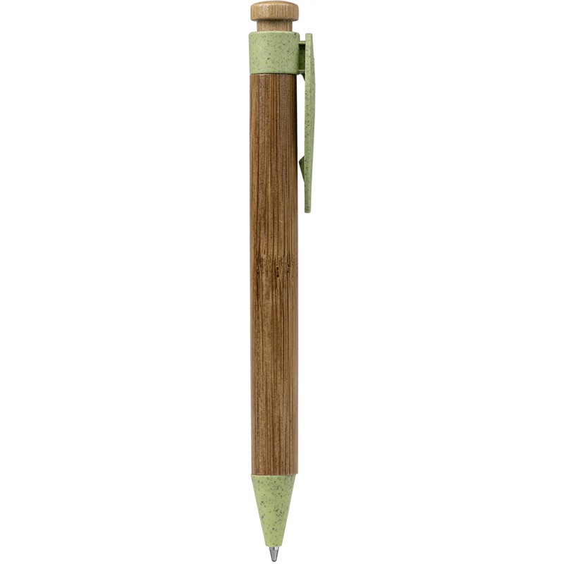 Penna a sfera in bamboo verde acido personalizzata B11129VA
