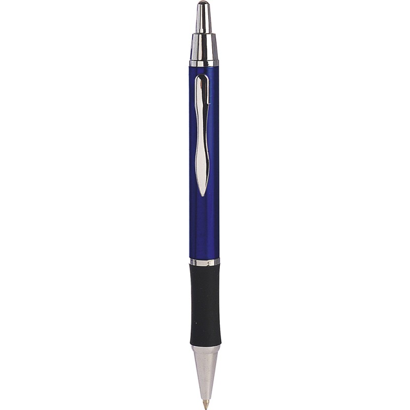 Penna a sfera in metallo e gomma blu royal personalizzata B11083BL