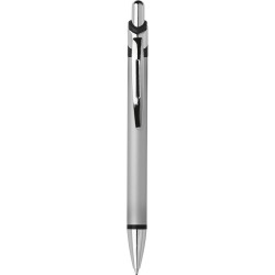 Penna a sfera in metallo e plastica nera personalizzata B11086N