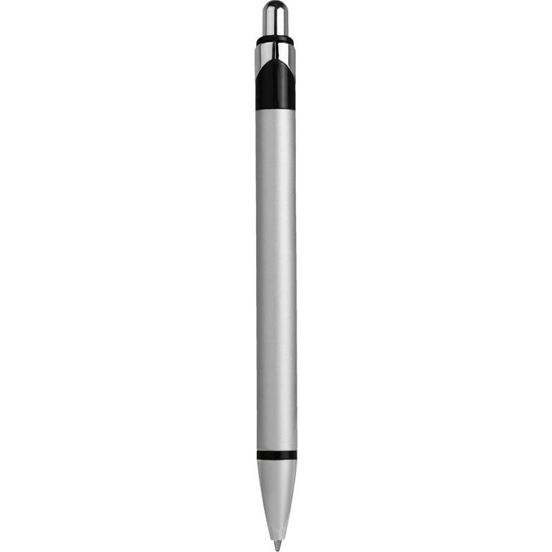 Penna a sfera in metallo e plastica nera personalizzata B11086N