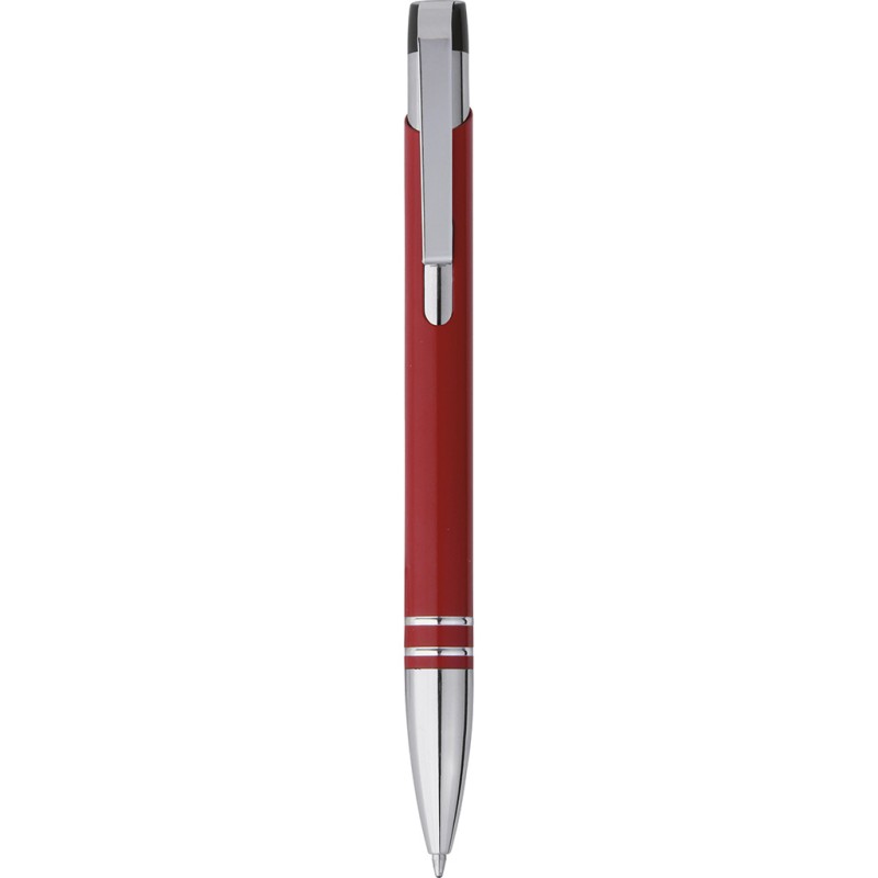 Penna a sfera in metallo e plastica rossa personalizzata B11078R
